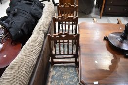 Three Victorian mahogany spindle back salon chairs