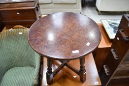 An early to mid 20th Century oak circular top coffee table (Chapmans Carlisle)