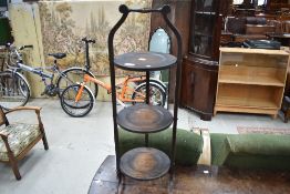 An early 20th Century stained frame cake stand