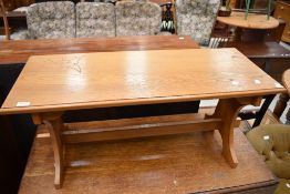 A vintage Arts and Crafts style coffee table