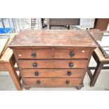 A 19th Century mahogany chest of two over three drawers (af)