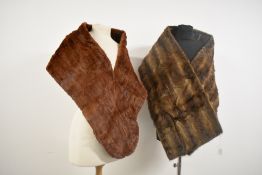 Two vintage fur stoles, one possibly mink.