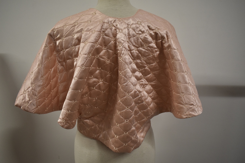 An opulent quilted Art Deco bead jacket in pale pink satin. - Image 3 of 6