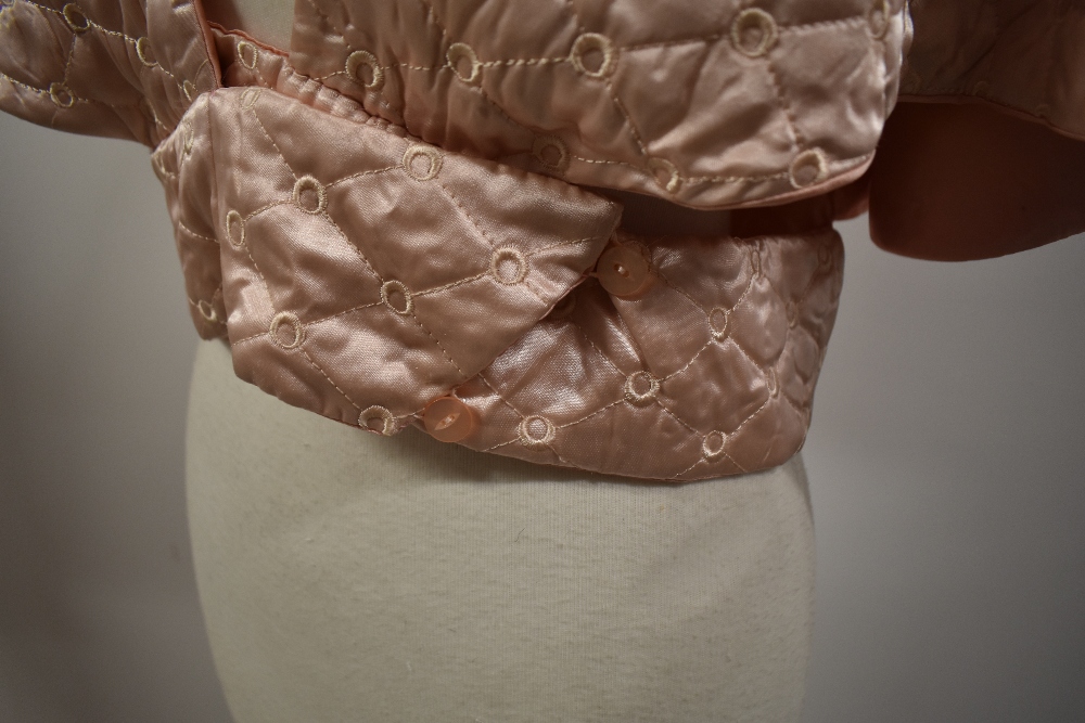 An opulent quilted Art Deco bead jacket in pale pink satin. - Image 6 of 6