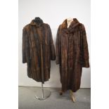 Two vintage 1940s/ 50s full length fur coats,AF.