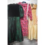 A mixture of ladies 1980s party and evening dresses, various styles and sizes, some lovely eye