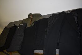 A mixed lot of early gents dress trousers, predominantly with button fly, also included are two suit