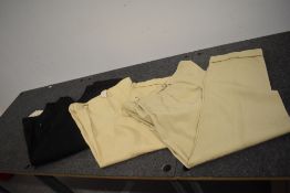 Three pairs of gents vintage button fly trousers, approx 1930s to 1940s.
