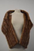 A vintage 1950s Charles Blairwais furriers of Blackpool and Manchester caramel mink wrap.