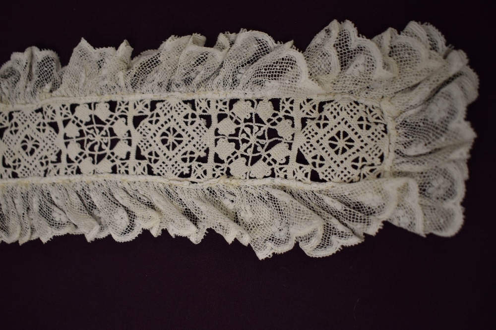A selection of intricate antique and vintage lace collars and panels. - Image 7 of 7