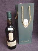 A bottle of Lagavulin Islay Single Malt Scotch Whisky, Distillery Exclusive Bottling bottled 2018,