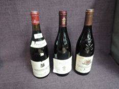 Three bottles of Vintage Red Wine, Saint Aubin 1er Cru- Derriere La Tour 2002 13% vol 75cl,