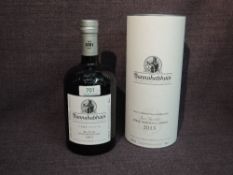 A bottle of Bunnahabhain Islay Single Malt Scotch Whisky, Feis Ile 2021 Moine Bordeaux Finish