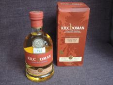 A bottle of Kilchoman Islay Single Malt Scotch Whisky, Cognac Finish Single Cask, cask number 980/