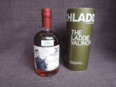 A bottle of Bruichladdich 9 Year old Islay Single Malt Whisky, The Laddie Valinch, limited