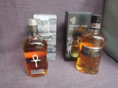 Two bottle of Single Malt Scotch Whisky, Highland Park 12 Year Old Viking Honour, 40% vol, 700ml