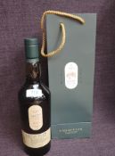 A bottle of Lagavulin Islay Single Malt Scotch Whisky, Distillery Exclusive Bottling bottled 2018,