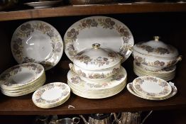 A Wedgwood Lichfield part dinner service including two tureens, soup bowls and dinner plates