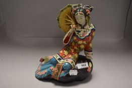 A Wanzpits Shi Wan porcelain figurine of a seated Geisha