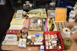 A large collection of late Victorian cotton mill thread and lace advertising boxes for Knox's