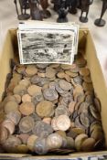 A selection of collectable coins and currency also a selection of early 20th century black and white