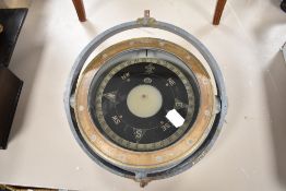 A vintage nautical salvaged ships compass Patt.0195A No.5924K.S having heavy brass case measuring
