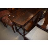 A period oak gate leg dining table