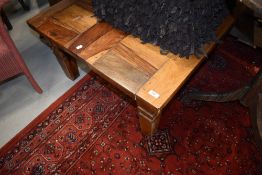 A modern hardwood drawer leaf occasional/coffee table