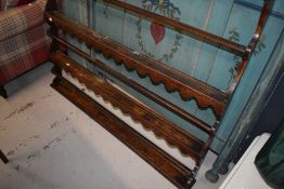 A period oak plate rack