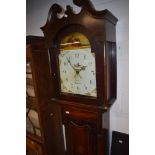A 19th century mahogany 30 hour long case clock by M Bradberry, Leyburn, having a swan neck pediment