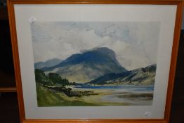 Cecil Arthur Hunt, (1873-1965), after, a print, Ben Nevis and Loch Eil, 36 x 49cm, framed and