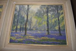 Wemess, (20th century), a pair of oil paintings, Bluebells Kew Gardens, and Brackenhurst New Forest,