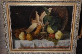 Z M B, (20th century), an oil painting on board, still life, indistinctly signed, 46 x 57cm, later