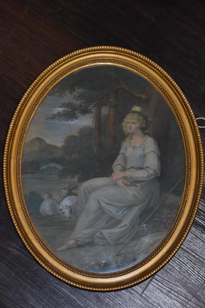 (19th century), a print, classical portrait study, oval, 43 x 33cm, framed and glazed, 50 x 40cm
