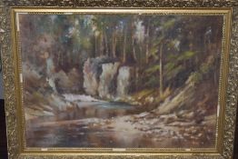 C Brun, (20th century), an oil painting, The Lonely Pond, signed and attributed verso and dated, (