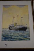 I J Fould, (20th century), a watercolour, The Leaving of Liverpool, signed, and attributed verso, 32