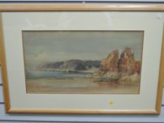 J M Wilson, (20th century), a watercolour, harbour scene, signed, 30 x 55cm, modern mounted framed