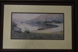 Alfred Heaton Cooper, (1863-1929),after, a re-print, Ullswater, 19 x 39cm, mounted framed and