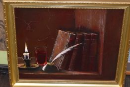 Danmell, (contemporary), an oil painting, still life, indistinctly signed, 32 x 39cm, framed, 40 x