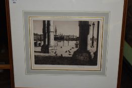 W Fairclough, (20th century), after, an etching, Venice, signed and dated 1999, 22 x 29cm mounted