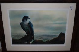 Jean Pritchard, (contemporary), after, a Ltd Ed print, Peregrine Watching, over the Duddon, signed