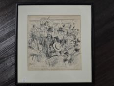 Josh Fisher, (1859-1930), a sketch, Reception at the Boer Generals Waterloo Station, signed, 25 x