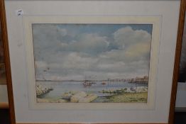 Mario Ottonello, (1929-2012), a watercolour, Incoming Tide Morecambe, signed and dated 1993, and