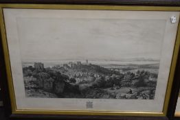 W Linton, (19th century), after, an engraving, Lancaster with Morecambe Bay and the Lake