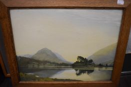 William Heaton Cooper, (1903-1995), after, Lakeland landscape, 43 x 54cm, golden oak framed and