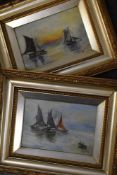 Susie Norbury, (19th/20th century), a pair of oil paintings, sailing smacks, signed and dated