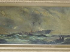 William McAlpine, (19th/20th century), an oil painting, An Emigrant Vessel in Distress sending for a