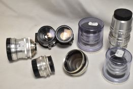 A selection of lenses. A Rodenstock Retina-Rotella f4/135, a Shneider-Kreuznach Petina-Curtagon f8/