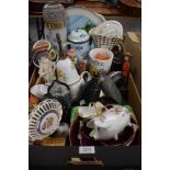 A selection of ceramic items including Villeroy & Boch wedding themed platter, figurines and other