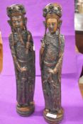 A pair of large Chinese resin cast figures of two Imperials, One figure having head glued on